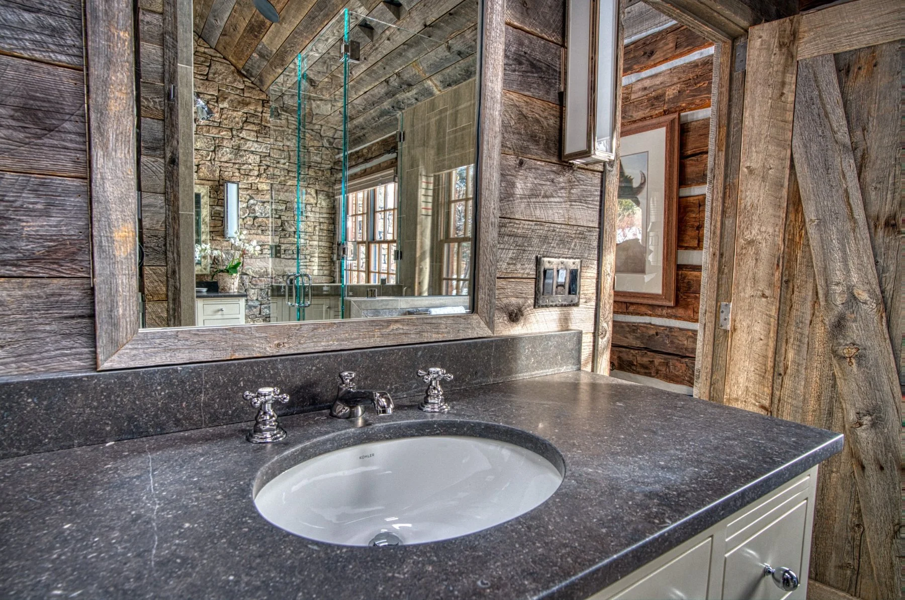 Craft Rustic Vanity Mirror Detail