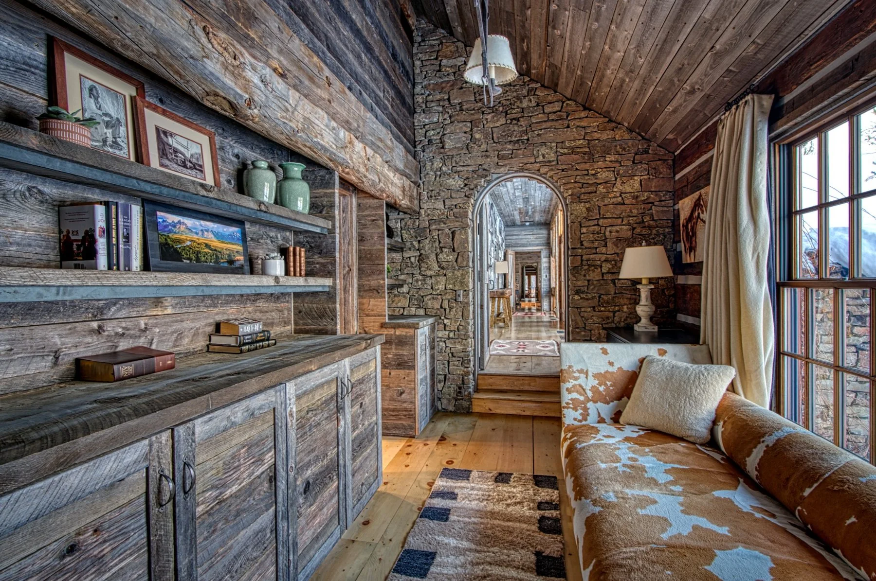 Craft Rustic Wood Stone Hall