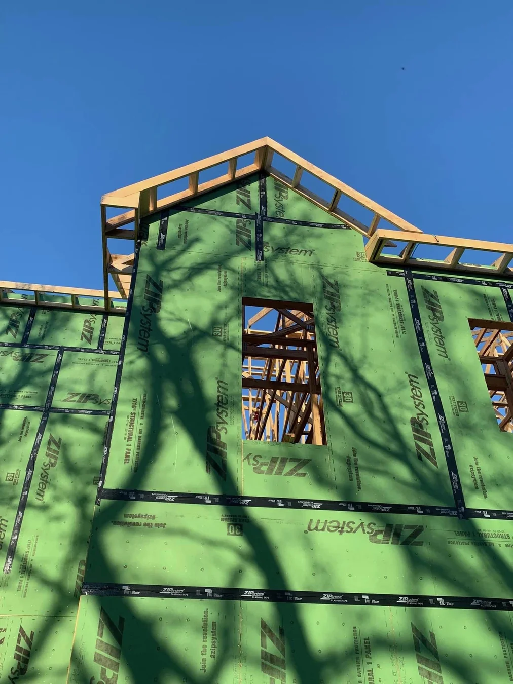 Field New Construction Gable Sheathing Progress