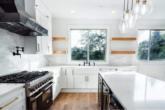 Kitchen Bath Bright White Kitchen Range Wall