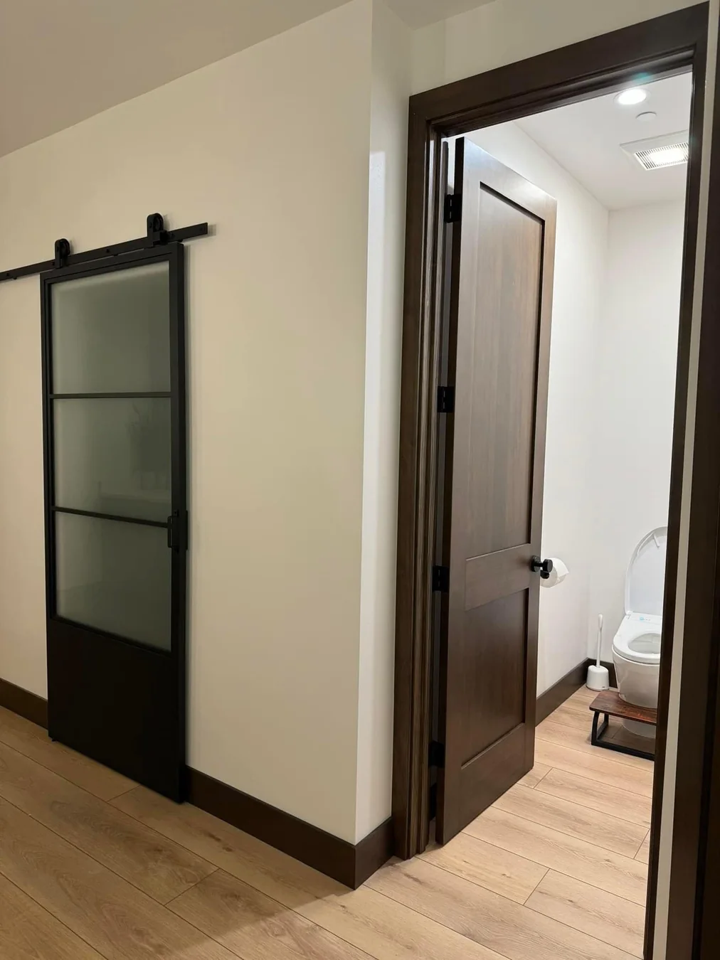 Premium Custom Modern Barn Door Bath Entry