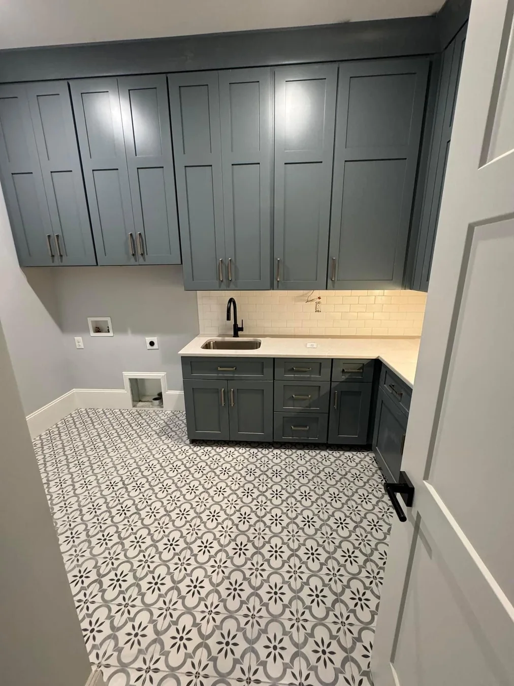 Premium Custom Primary Bath Large Format Marble Tile Progress