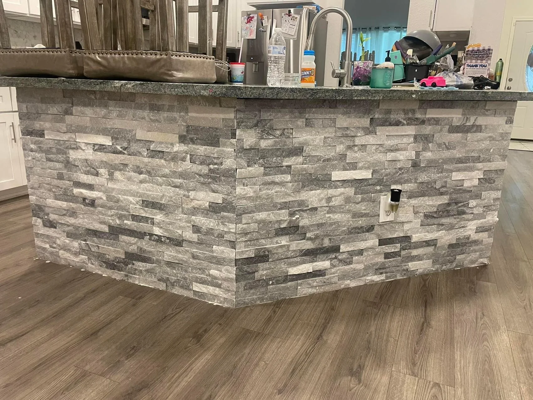 Premium Custom Stone Veneer Island Finished