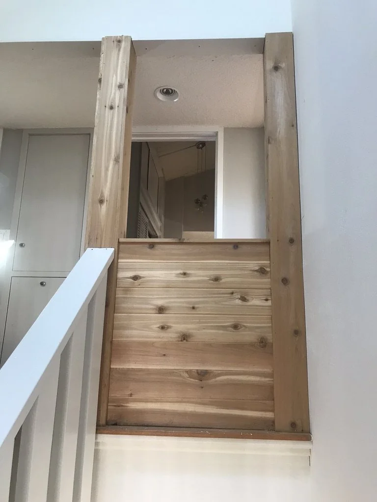 Remodel Cedar Stair Half Wall