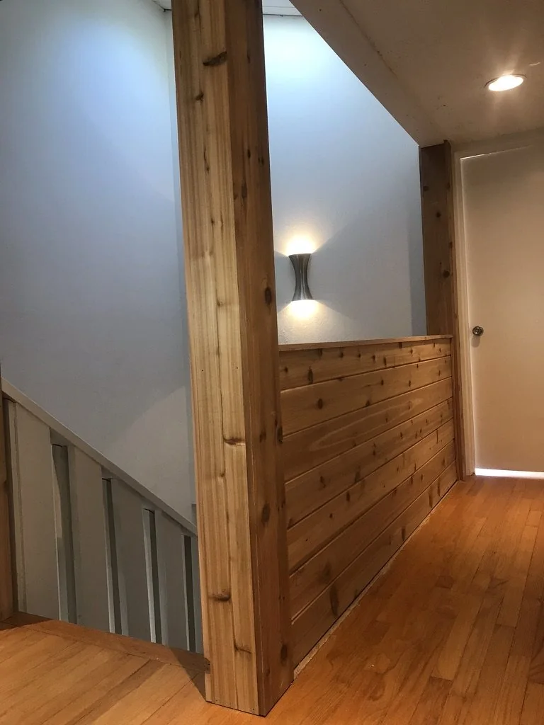Remodel Cedar Stair Wall Sconce